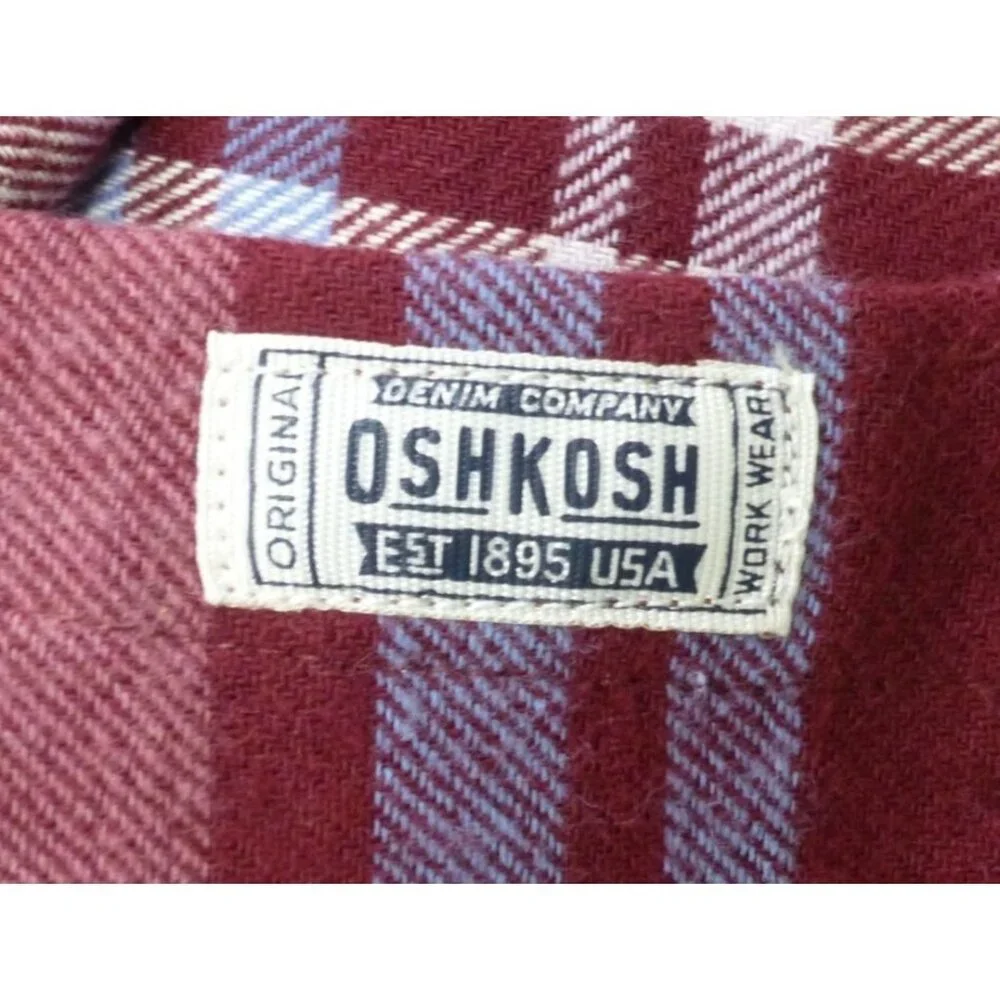 Oshkosh Bgosh Toddler Plaid Flannel‎ Shirt Jacket W/ Hood 3T NWT